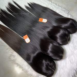 วิกผมตรงกระดูกนุ่มในสีดำธรรมชาติผมจริงปลายสีน้ำตาลธรรมชาติไม่ผ่านกระบวนการสำหรับผู้หญิง - Product Image 2