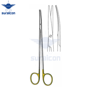 Ciseaux chirurgicaux Toennis Adson 17 cm / 6-3/4 pouces à lame plate/courbée avec inserts en carbure de tungstène TC GOLD - Product Image 2