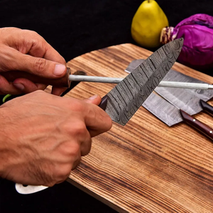 Coffret de couteaux de cuisine en acier Damas LEGACY BLADES avec logo personnalisé, collection professionnelle pour chefs, manche en bois, fabricant OEM - Product Image 3