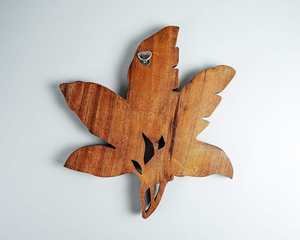 Handcrafted <b>Wooden</b> Leaf Wall Art Decorative Carved Leaf Sculpture Rustic Botanical Home Decor for Living Room Bedroom Office - Product Image 6