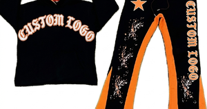 Conjunto de Chándal con Capucha Estampado Personalizado, Pantalones Deportivos Largos con Logotipo de Estrella Naranja y Negro, Ropa Casual de Otoño Unisex para Adultos - Product Image 6
