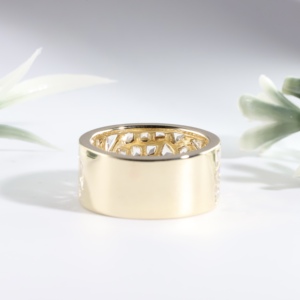 Anillo de Eternidad Geométrico de Diamantes Cultivados en Laboratorio Elite Gold, Anillo de Boda Clásico con Múltiples Piedras, Anillo Ancho Tipo Cigarro, Joyería Fina para Fiesta de Compromiso - Product Image 4