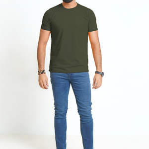 Solid Men's T-Shirts Breathable Cotton Worsted Short Sleeve Tee Casual Crew Neck Everyday Wear for Training Streetwear for Long - Product Image 1