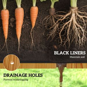 Jardinière surélevée marron 35 x 22 x 47 pouces avec couverture de serre en PE, bac de plantation extérieur pour herbes et légumes - Product Image 5