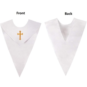 Estola Escolar Reversible Unisex de Alta Calidad con Borde y Cruz, para Coro y Graduación, Personalizada, 100% Poliéster, Venta al Por Mayor - Product Image 4