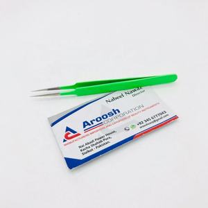 High Quality Wholesale Stainless Steel <b>Flower</b> Grip Eyelash Extension Tweezers Green Isolation Costume Design Pointed Sustainable - Product Image 6