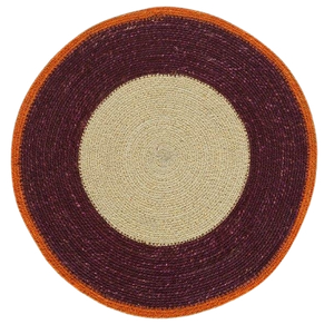 Handcrafted round <b>beaded</b> wall Boho home decor basket Sustainable wall art mat Decorative table centerpiece - Product Image 4