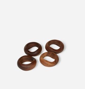 Hermosos anillos para servilletas de madera natural para la mesa del hogar y para recepciones, con bordes lisos y un diseño redondo atemporal. - Product Image 3