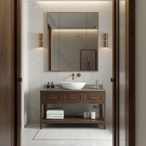 Mobile <span class=keywords><strong>Bagno</strong></span> Moderno con Lavabo in Ceramica, Design Personalizzato in Legno Massello OEM ODM TOBECO - Product Image 6