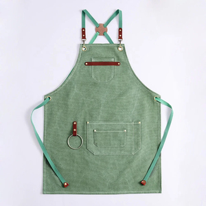 Delantal de Trabajo HARAZ INTERNATIONAL HRE-92 Unisex de Cuero Genuino Marrón con Diseño Cruzado en la Espalda, Antipolvo, Detectable por Rayos X, Múltiples Bolsillos - Product Image 2