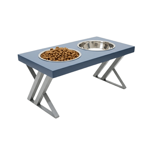 Elegant Slim Leg Elevated Dog Bowls Double Stainless Steel Raised Pet <b>Feeder</b> with Modern Metal Stand PF040 - Product Image 1