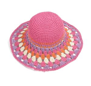 Sombreros de Paja Tejidos a Mano Coloridos, Sombreros de Playa para Vacaciones, Sombreros de Verano para Mujer, Protección Solar - Product Image 1