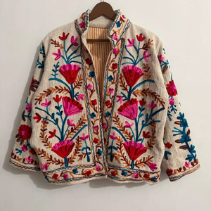 High Quality JacketVelvet Suzani Embroidered Quilted Knitted Breathable Eco-Friendly Bomber Regular Coat Bohemian Winter Jacket - Product Image 1