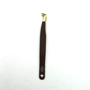 Pinzas para Pestañas Marrón Dorado al por Mayor, Punta de Precisión de Acero Inoxidable, Logotipo Personalizado Impreso - Product Image 2