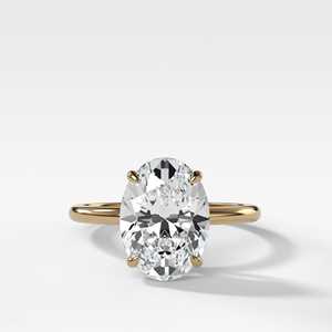 Bague de fiançailles personnalisée avec grand diamant de laboratoire taille ovale, en or massif 10k 18k, sertie à griffes, couleur D F VS, bague solitaire, fabricant de joaillerie fine - Product Image 1