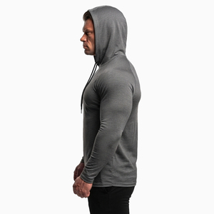 Men Spandex Polyester Pullover Hoodie Gym Fitness Hooded Top Slim Fit Men <b>Workout</b> <b>Hoodies</b> Eco-Friendly Men Sportswear Hooded Top - Product Image 3