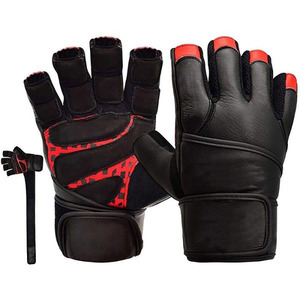 <b>Half</b> Finger Fitness Gloves Leather Mesh Breathable Non <b>Slip</b> Adjustable Wrist Strap Gym Weight Lifting Training Gloves Unisex - Product Image 6