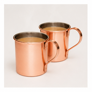 Tasses à Moscow Mule 100 % cuivre pur, fabrication artisanale haut de gamme, vaisselle en métal de qualité alimentaire pour bars et restaurants, tasse à Mule en cuivre poli - Product Image 4