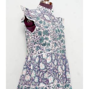 Vestido de verano de algodón indio con estampado digital para mujer, ropa de playa, túnica india étnica, vestido maxi, silueta en A, vestido informal. - Product Image 4