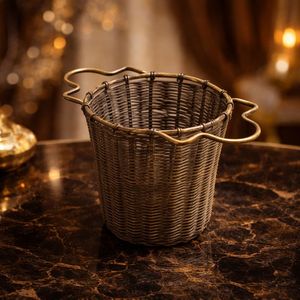 Passoire à thé en fibres naturelles tissées à la main, design à mailles fines, écologique, durable, outil de cuisine avec poignées, utilisation polyvalente - Product Image 6