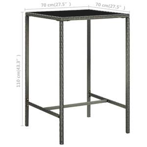 Gris 27,6 "x 27,6" x 43,3 "Poly Rattan y Glass Patio Bar Table - Product Image 6