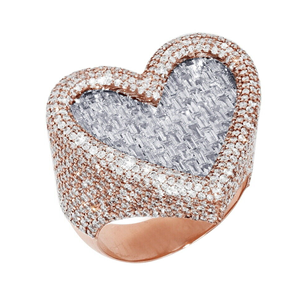 Rose Gold Plated Diamond <b>Ring</b> Women's Luxury Round Brilliant Cut Natural <b>Stone</b> Party Jewelry - Product Image 3