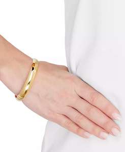 Polished Tube Hinge <b>Bangle</b> Bracelet in 18K <b>Gold</b>-<b>Plated</b> Sterling Silver | Macy's - Product Image 3