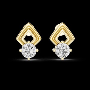 Boucles d'oreilles en moissanite faites à la main, clous géométriques en argent sterling 925, boucles d'oreilles solitaires imposantes - Product Image 5