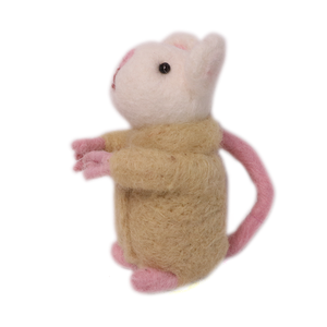 ตุ๊กตาหนูทำมือจากขนสัตว์ หางสีชมพู หน้าขาว ของเล่นเสริมพัฒนาการสำหรับเด็กอายุ 3-6 ปี ใช้ได้ทั้งเด็กชายและเด็กหญิง - Product Image 3