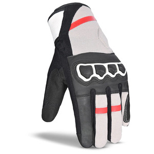 Gants de moto en cuir véritable avec rembourrage renforcé, compatibles avec les écrans tactiles, imperméables, pour sports de plein air, Alpha Racing, nouvelle tendance - Product Image 2