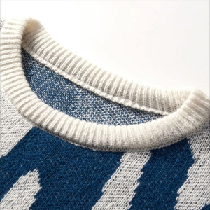 Pull en tricot d'hiver pour homme, col rond classique, manches longues, pull chaud, décontracté, à porter au quotidien, tissu extensible doux, fournisseurs OEM - Product Image 4