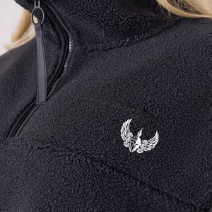 Veste polaire noire en sherpa pour femme, entièrement zippée, col montant, chaude, douce et moelleuse, idéale pour l'hiver et les tenues décontractées - Product Image 6