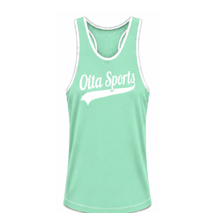 Conjunto de Natación Verde Menta y Blanco, Top Deportivo sin Mangas con Espalda Cruzada y Pantalones Cortos a Juego, Traje de Baño Ligero de Secado Rápido para Entrenamiento y Alto Rendimiento - Product Image 3