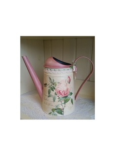 Arrosoir de jardin design en métal avec motifs imprimés en émail, bec long, idéal pour les tâches d'arrosage intérieures et extérieures - Product Image 1