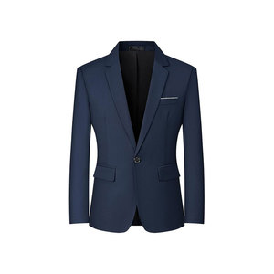 Blazers ajustés pour hommes STITCH MASTER en polyester à col cranté et simple boutonnage, en tissu tissé 220g - Product Image 1