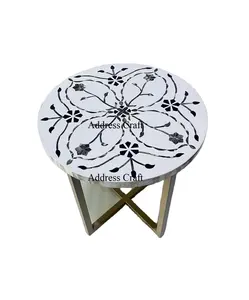 Alta qualidade Mãe de pérola embutida mesa de café Best selling Stool Table decorativa Side Table Arabian MOP Inlay Home Furniture