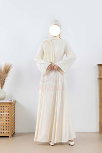 Robe maxi ample à manches larges et col rond pour femmes musulmanes, classique, simple et modeste, couleurs personnalisables - Product Image 2