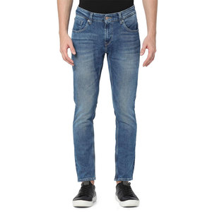 Pantalones Vaqueros de Moda para Hombre, Corte Ajustado, 100% Algodón, Color Oscuro, Costuras Resistentes, Estilo Moderno Informal, Diseño Personalizado, Precio al por Mayor - Product Image 1