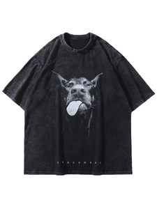 Camiseta Oversize para Hombre, Hombros Caídos, Corte Holgado, Lavado, Manga Corta, Algodón, Estilo Urbano, Casual, Top Holgado para Hombre - Product Image 4