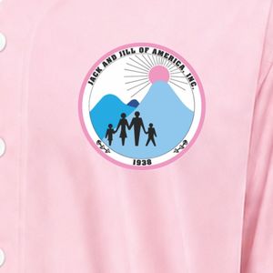 Camiseta de Béisbol Rosa de Manga Corta con Botones al Frente, Cuello en V, Ribete a Rayas, Logotipo del Equipo, Uniforme Deportivo, Ropa Deportiva Informal - Product Image 6