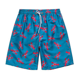 <b>Men's</b> Lobster Print Board Shorts Quick Dry Drawstring Casual Swim <b>Trunks</b> Yellow Red Pattern Short Length Wholesale rate - Product Image 2