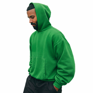 Sweat à capuche surdimensionné en molleton épais français |   Pull-over long doublé 100% coton |   Logo personnalisé OEM en gros - Product Image 4