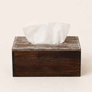Antique Style Rustic Brown Wood <b>Tissue</b> Box Cover With Hinged Lid Decorative Handcrafted Rectangular Facial <b>Tissue</b> Holder - Product Image 1