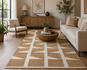 Alfombra Moderna Tejida a Mano de Yute, Fibra Natural, Patrón Geométrico, Ecológica, para Sala de Estar, Dormitorio - Product Image 1