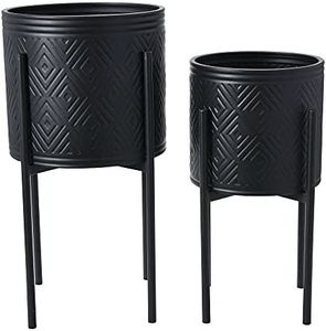 Jardinière en métal design Linea Exports Inc, pot de fleurs de qualité supérieure pour intérieur et extérieur, élégant pour jardin, balcon, rangement décoratif - Product Image 3