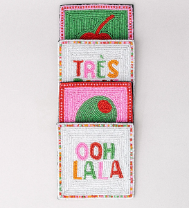 Posavasos con Cuentas de Diseño Slice, Posavasos de Lujo Hechos a Mano, Posavasos Elegantes con Cuentas, Gran Venta - Product Image 5