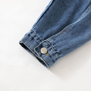 Women Cropped <b>Denim</b> Jacket Distressed Blue Jean <b>Coat</b> Casual Streetwear Outerwear - Product Image 6