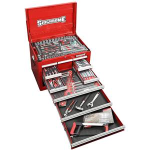 LIVRAISON RAPIDE - Kit d'outils SidchromeS de qualité supérieure, 242 pièces, métrique/AF, coffret de rangement - Product Image 3
