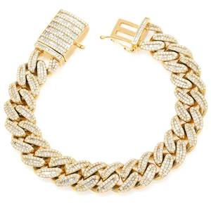<b>Top</b> Selling Moissanite Diamond Iced Out Bracelet 925 Sterling <b>Silver</b> VVS Hip Hop Luxury Jewelry for Men Available For Sale - Product Image 2