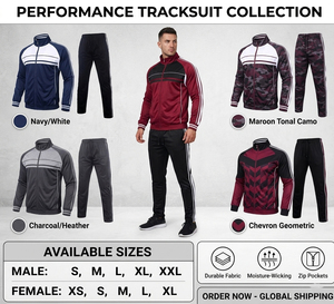 OEM Wholesale Men's <b>Polyester</b> <b>Tracksuit</b> Breathable Striped Casual Jogging Suit - Two Piece Set for Gym & Fitness - Product Image 2